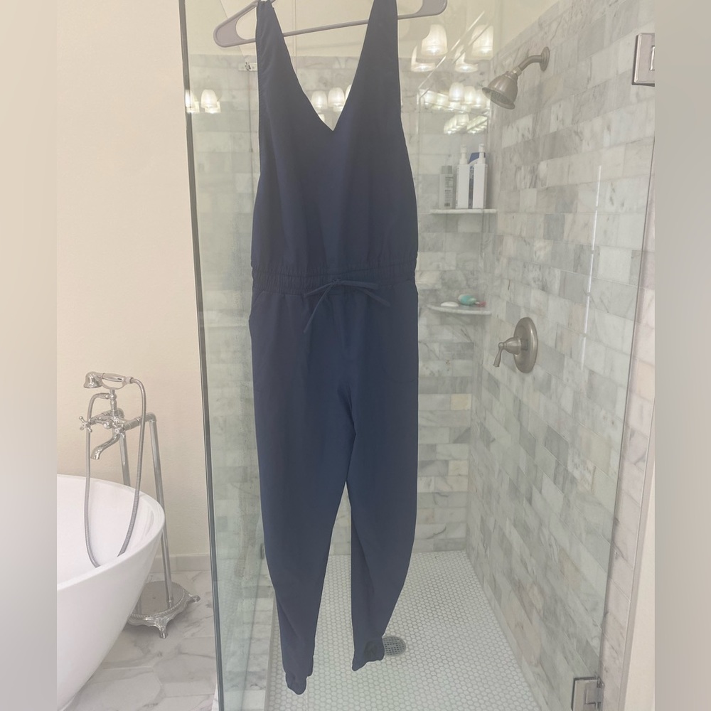 Albion Fit Navy overall jumpsuit
